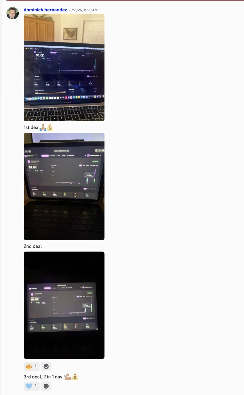 First three deals posted by a member